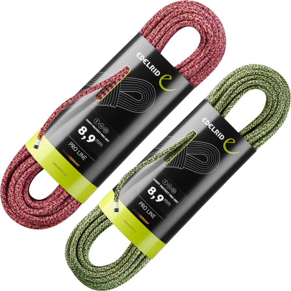 LINA WSPINACZKOWA EDELRID SWIFT PROTECT PRO DRY 8.9MM 60M - GREEN-FIRE